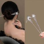 1/3pcs French Hair Pin  Women's Hair Accessories Sweet Stars Moon Gemstones Suitable For Daily Parties Fashionable Hair