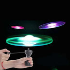 LED Pull String Flying Saucer Toy for Kids Outdoor Play