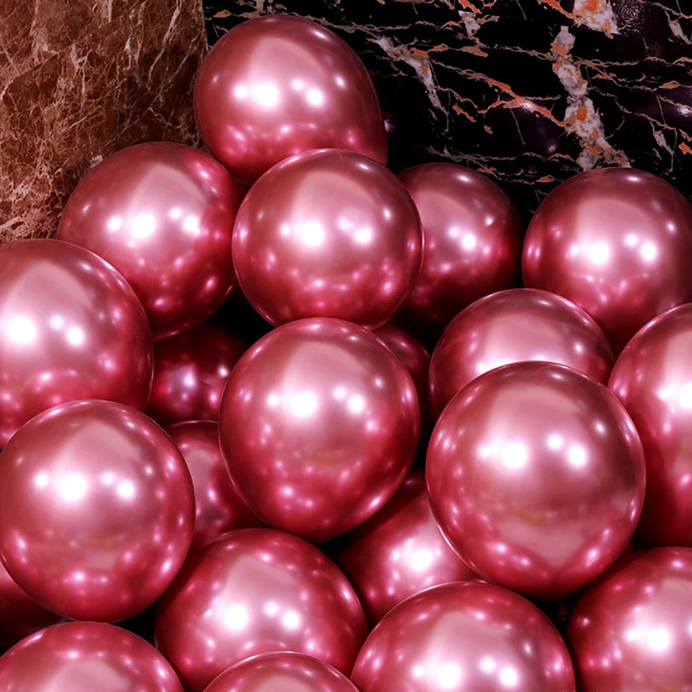 10- 100 pieces metal balloon Gold Silver Chrome Ballon Wedding Decoration white black Macaron Birthday Party Supplies 10 12 inch