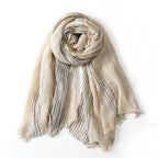 Cotton Linen Striped Men Scarves Autumn Winter Warm Neckerchief Pashmina Male Accessories Short Tassel Bufanda Shawl