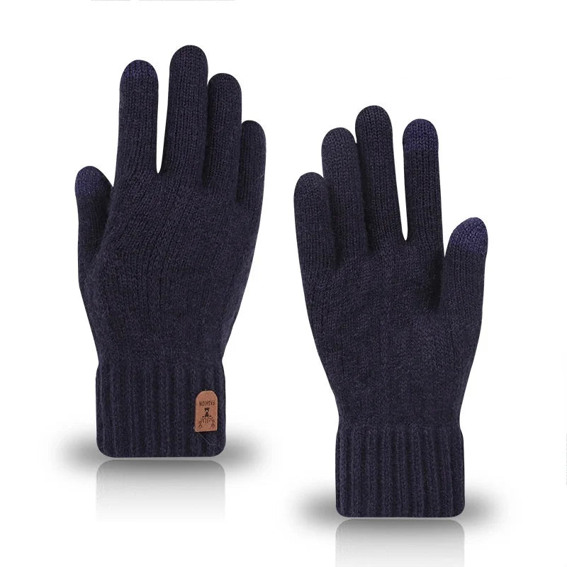  4colors Winter Warm Gloves Touchscreen Unisex Knit Finger Gloves Machine Washable Ideal for Travel Cycling Sports