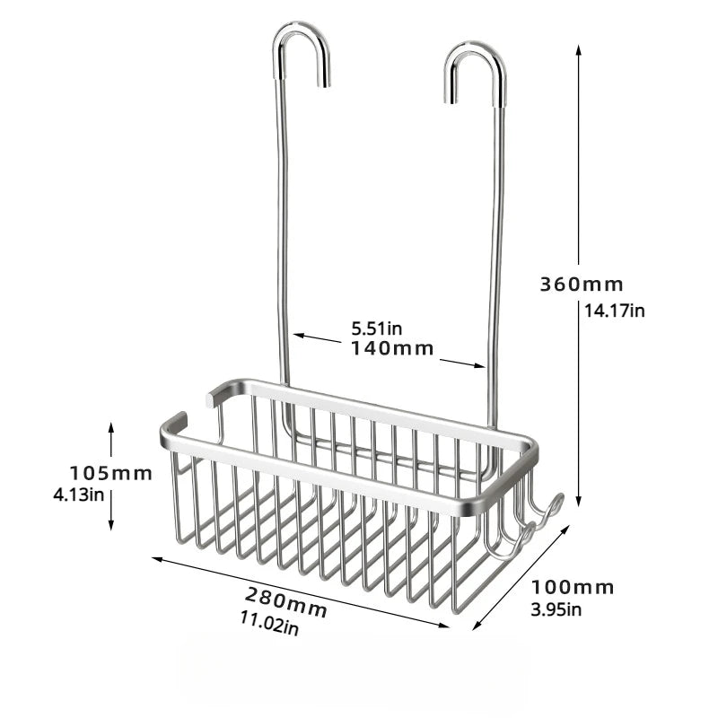 No-Drill Toilet & Shower Rack – Bathroom Storage Basket for Bath Products