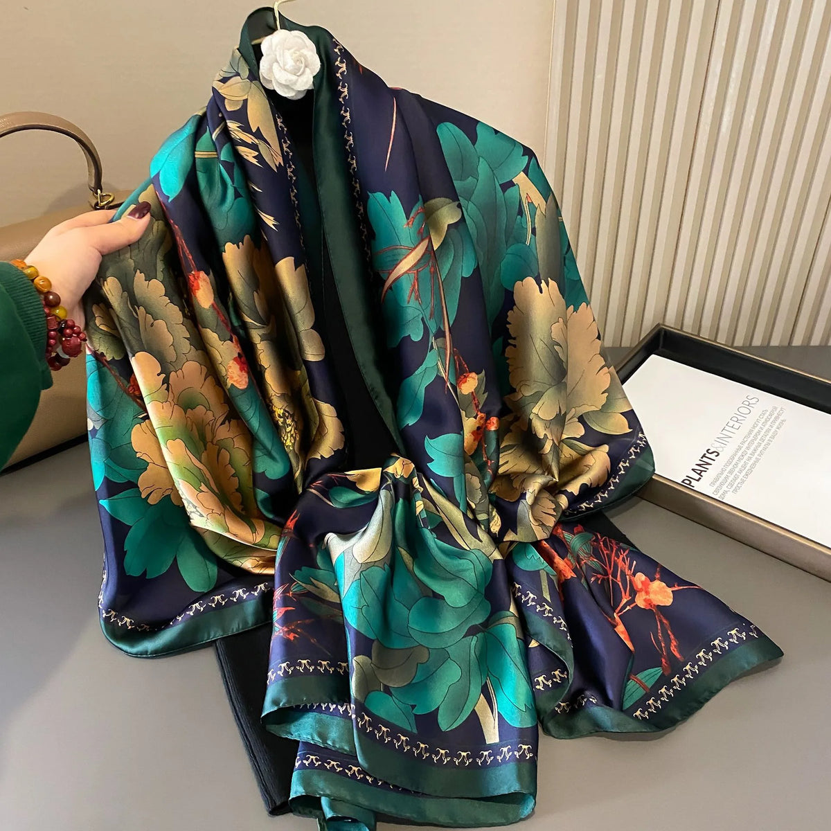 Spring Scarf Women's Luxury Design Polyester Material Smooth Scarf Soft Shawl Beach Scarf