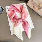 2025 Silk Shawl Print Headscarf Cat Hair Wrap Neckerchief Female Satin Square Scarf For Women Headband Foulard Hijab Bandana