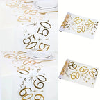20th 30th 60th Birthday Table Runner Decor for 20 30 60 Birthday Table Party Supplies 3M Gold Table Runner Roll  Birthday Decor
