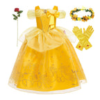 Girls Belle Deluxe Princess Costume – Beauty and Beast Cosplay Dress