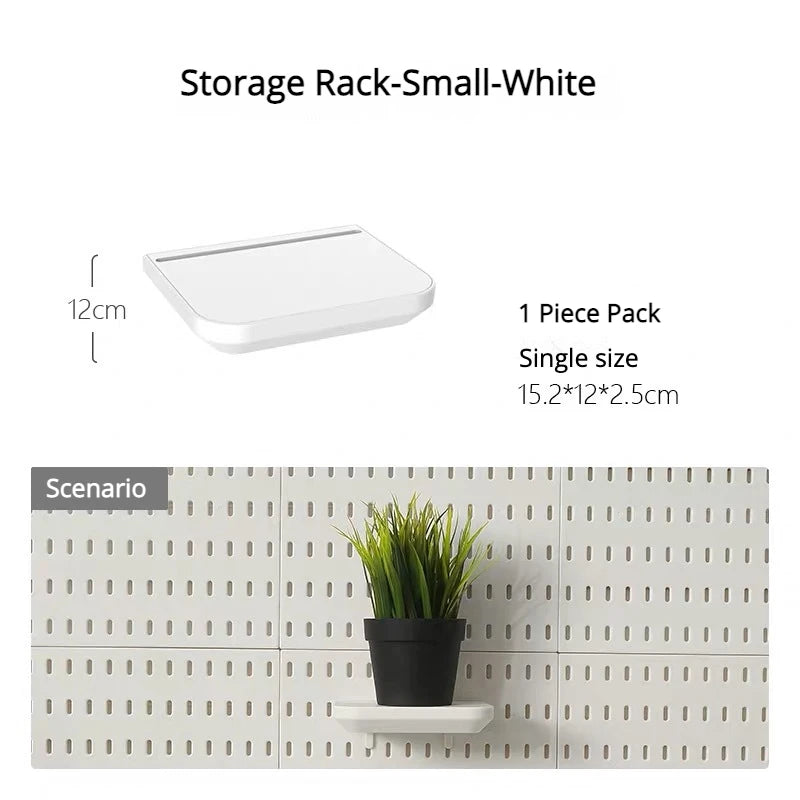 New DIY Pegboard Accessories Hanging Shelf Storage Hooks Wall Organizer No Punching Crafts Organization For Garage Kitchen Room