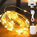 LED String Lights Rechargeable Fairy Lights Mini Twinkle Copper Light Timer Detachable Design Halloween Wedding Christmas Decor