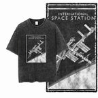 SA ASTRONAUT SPACE THEMES Printed Cotton Acid Washed Graphic Unisex T Shirt Cool Streetwear Men Tshirts Big Size Tee for men