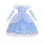Cinderella Princess Cosplay Dress for Girl Kids Ball Gown Sequin Carnival TUTU Puff Mesh Clothing for Birthday Gift Summer Dress