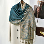 Ethnic Paisley Embroidery Viscose Hijab Retro Cashew Cotton Muslim Women Scarf Wraps Ladies Elegant Shawls Turban Headscarf