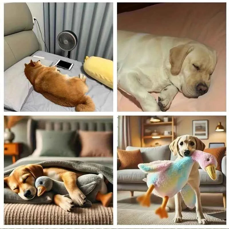 Soft Colorful Duck Plush Pet Toy for Dogs and Cats Comfort