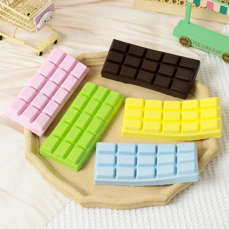 Simulated Chocolate Squeeze Toy PU Soft and Slow Rebound Office Stress Relief Toy Hand Relaxation Gift Desktop Ornament