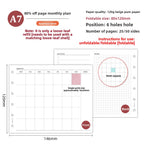 A7 50Sheets Loose Leaf Notebook Refill Spiral Binder Inner Page Weekly Monthly To Do Line Grid Inside Paper Stationery