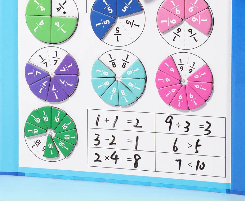 Magnetic Fraction Puzzle Montessori Math Learning Toy for Kids