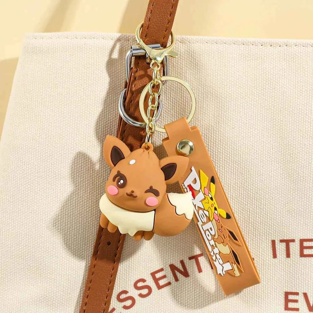 Eevee Plush Keychain Eeveelutions Bag Charm for Pokemon Fans