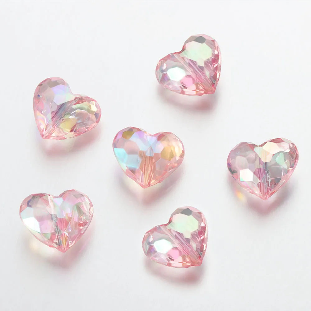 20pcs Acrylic Heart Beads Transparent Loose Spacer Beads for DIY Jewelry Making Pendants Neaklace Bracelet Needlework Material