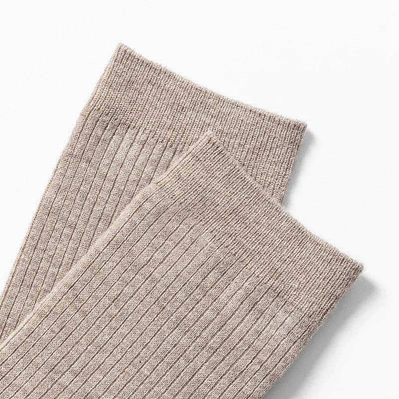 100% Merino Wool Ladies Stockings Fashion Solid Color Knitted Pile Socks Fashion Padded Warm Leggings Women's New 2025