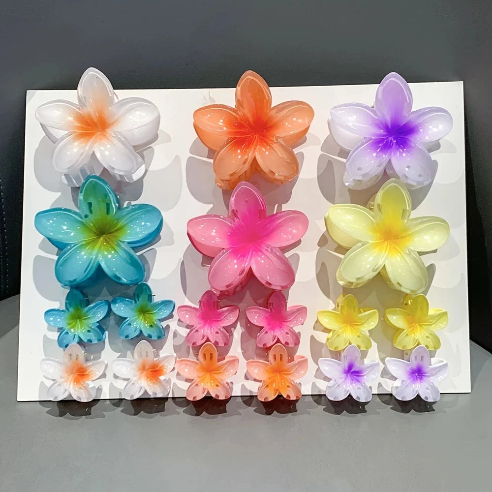 3Pcs/18Pcs Egg Flower Hair Clips Gradient Candy Color Flowers Suitable for Daily Backcombed Ponytail Shark Clip Hair Accessories
