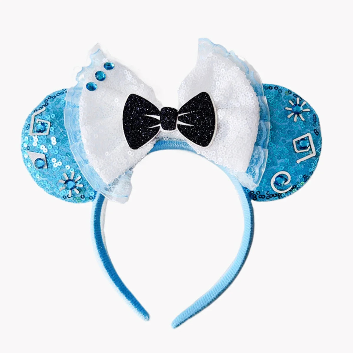 Mouse Ears Headband Cartoon Sequin Bows Headband Birthday Party Christmas Halloween Princess Cosplay Costume For Women Adult