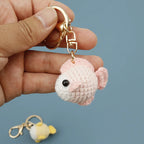 Ocean Series Animal Doll Crochet Keychain Handmaking Knitted Tropical Fish Keyrings Crochet Shark Doll Keychain Custom Accessory