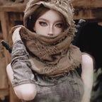 Ruins Style Unisex Steampunk Hip Hop Cotton Linen Scarf Retro Apocalyptic Scarves Techwear Capes Outdoor Tactical Shawl