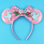 Cinderella Cartoon Mouse Ear Headband Sequin Bows Girl Adult Kid Halloween DIY Party Cosplay Hair Accessories Princess Hairband
