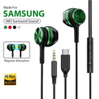 Type C Wired Headphones HiFi Stereo Volume Control Headset With HD Mic 3.5mm Earphones For Samsung Galaxy  iPhone 17 16 Earbud