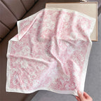 2025 Silk Shawl Print Headscarf Cat Hair Wrap Neckerchief Female Satin Square Scarf For Women Headband Foulard Hijab Bandana