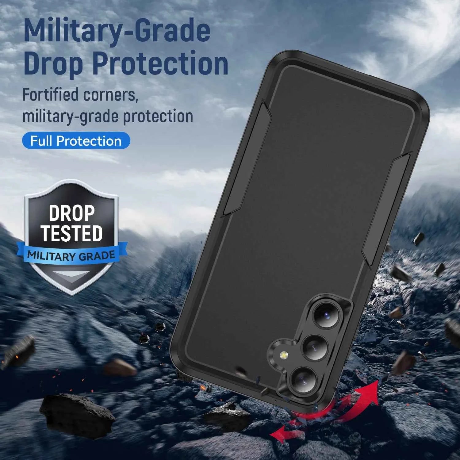 Military Grade Cases for Samsung Galaxy S25 FE S22 S23 S26 Plus S24 FE Ultra Edge A57 A17 A54 A16 5G A56 A55 A35 A15 Armor Case