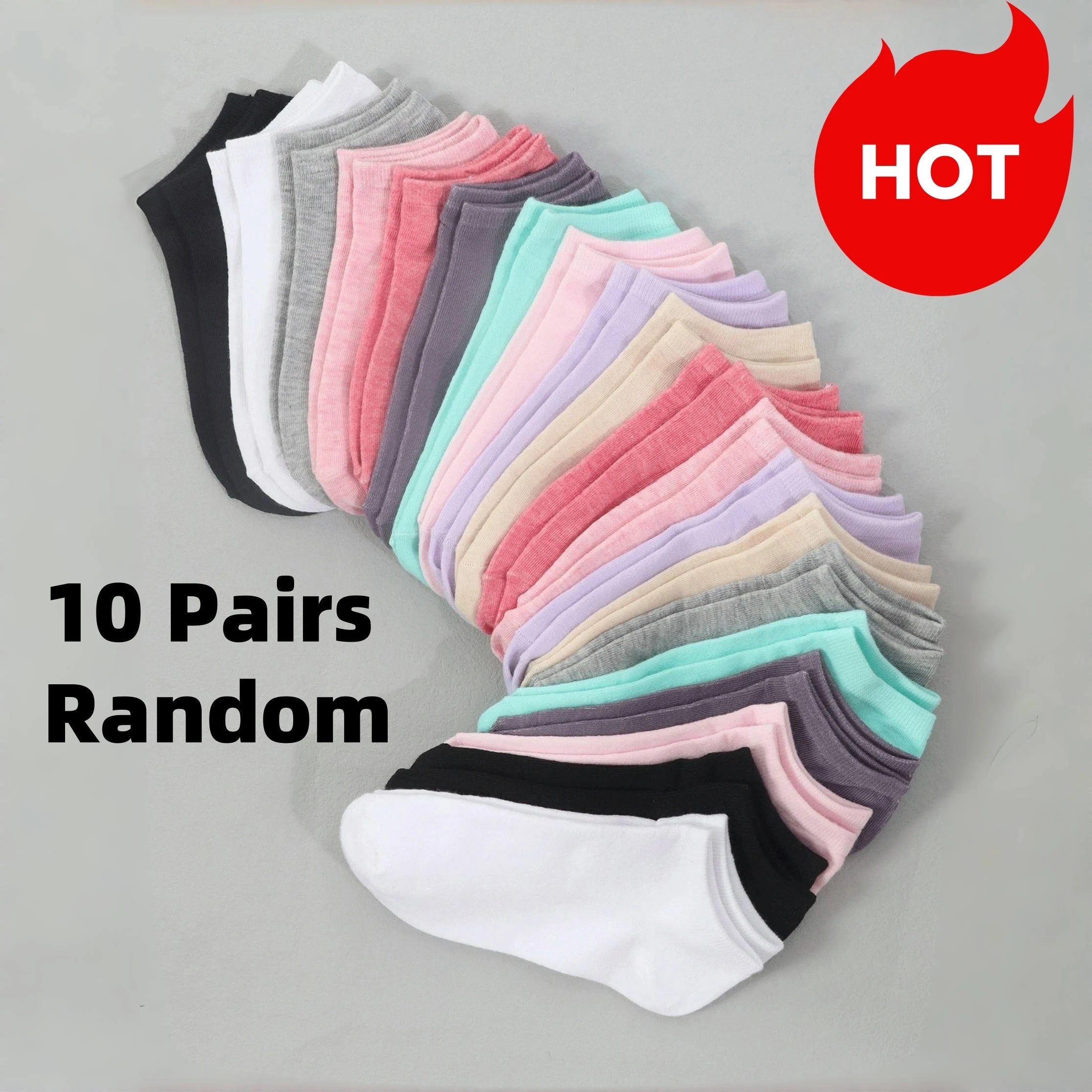 20 Pairs Women/Men Family Matching Short Socks, Black & Grey Series With Bow, Heart, Stripe