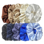 10/5 Pcs Satin Hair Scrunchies Set for Women & Girls – Soft Silk Elastic Hair Bands | Elegant Solid Color Ponytail Holders & Headwear Accessories