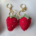 Cute Fruit Crochet Keychain Strawberry Cherry Bag Charm