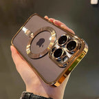 Luxury Magnetic Plating Clear Case For Magsafe Wireless Charging iPhone 11 12 13 14 15 16 17 Pro Max Air Plus Shockproof Cover