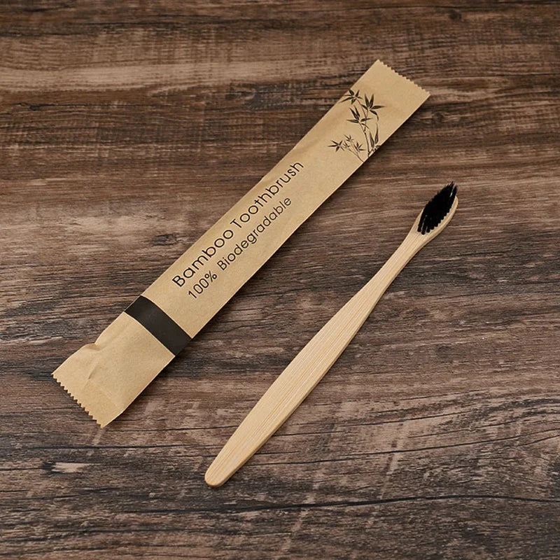 Bamboo Toothbrushes Soft Bristles  Toothbrush Eco Friendly Biodegradable Wooden Handle Teeth Whitening Brush