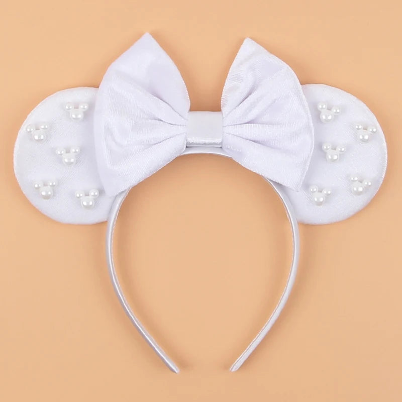 New Trendy Mouse Ears Headband 3.3"Velvet For Girls Soft Bow Hairband Halloween Festival Party Trip DIY Hair Accessories Gifts