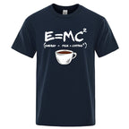 Summer Men T-shirt Cotton Blend Casual Funny Energy=Milk+Coffee Print Men Cool Loose O-neck Tops For Men Short Sleeve Male Tees