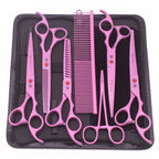 Pet Grooming Scissors Purple Dragon Japan Stainless Pink Curved Scissors For Dogs Dog Thinning Scissors Pet Chunker Shears Z3003