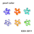 6pcs Irregular Shape Cute Mini Glass Flower Ornament Christmas Wedding Party Decor Supplies DIY Girl Jewelry Pendant Accessories
