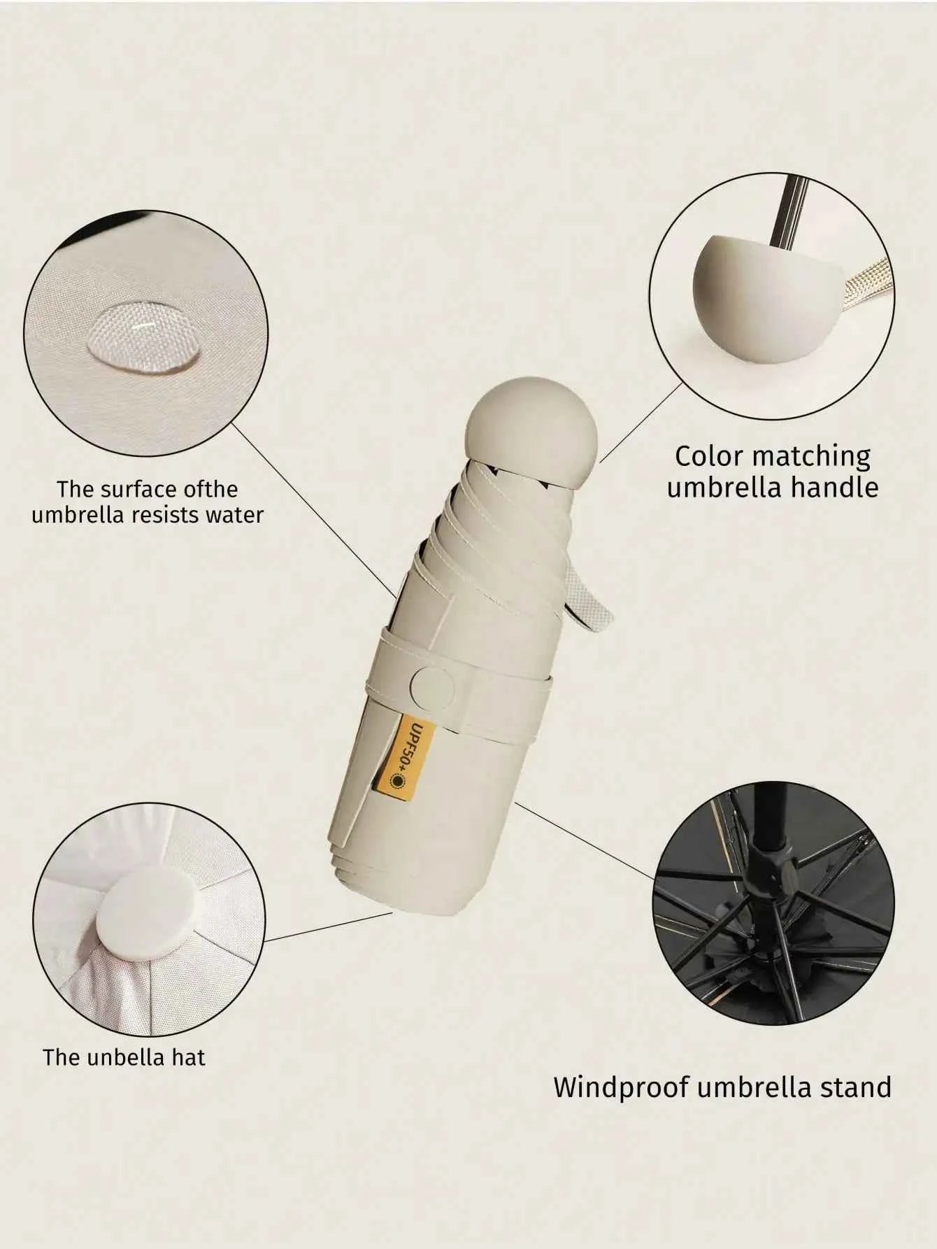 Capsule Sunshade Umbrella, Women's UV Protection Folding Parasol, 2-In-1 Mini Ultralight Portable,Outdoor,Garden,Travel Essentials,Portable Essentials