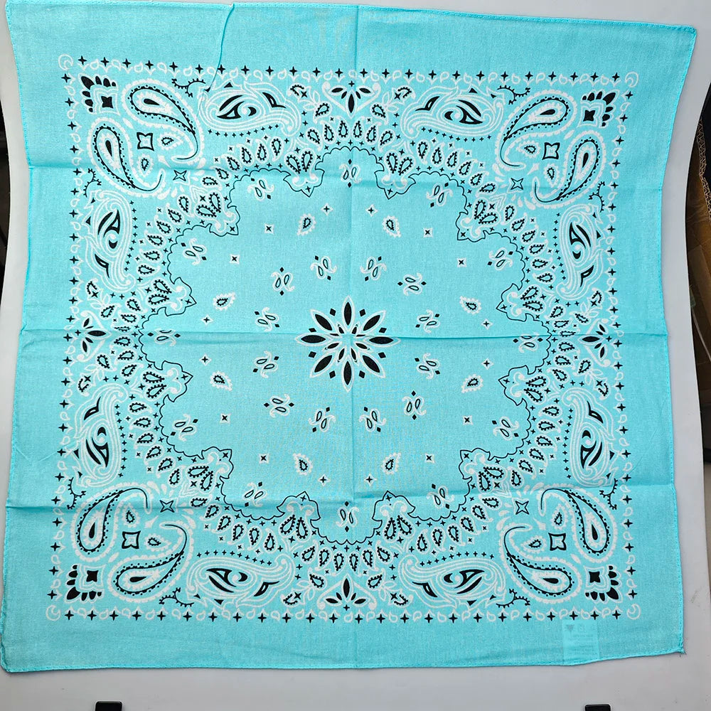 New Fashion Hip Hop 100% Cotton Bandana Square Scarf Gradient Color Paisley Headband Printed For Women/Men/Boys/Girls