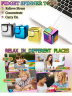 Alloy Cube Spinner Stress Relief Toy – Portable Desk Focus Gadget