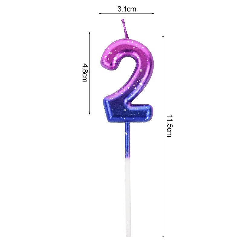 Happy Birthday Cake Decorated Interstellar Digital Colorful Candle Children's Delicate Candy Color 0-9 Number Candle Party Decor