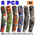 6 Pcs Tattoo Sleeves Sun Protection Men Women Summer Seamless Arm Cover Cool Outdoor Cycling Breathable Cycling Tattoo Sleeves