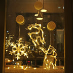 Christmas Ornaments Hanging LED Lights Bedroom Decoration Christmas Decorations Home Window Glass Decoration Warm Battery