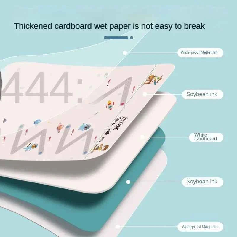 Magical Montessori Tracing Workbook Reusable Pen Control and Tracing Book for Kids Calligraphy and Drawing Educational Toys