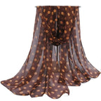 Polka Dot Scarf Ladies Women's Scarf Chiffon Scarf Soft Head Wraps Women's Lady Summer Sunscreen Air Conditioner Shawl