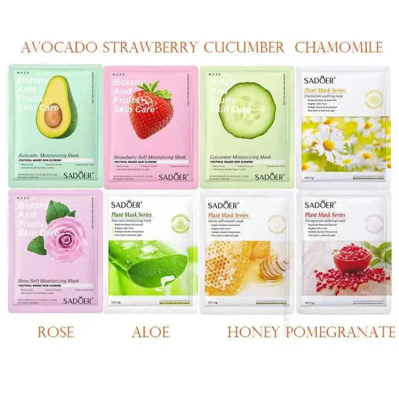 8pcs Natural Plant Face Mask Beauty Skincare Facial Masks Moisturizing Firming Hydrating Facial Mask Face Care Korean Cosmetics
