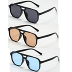 Women Men Square Sun Glasses Retro Polygon Sunglasses Female Black Vintage Fashion Ladies Sunglasses Double Beam Eyeglasses