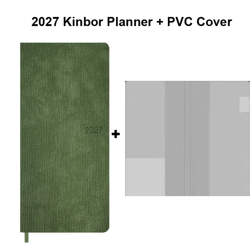 Kinbor 2027 Weekly Planner Pocket Size Notebook Week Plan Notepad Schedule Planning Book Punch Efficiency Manual Daily Writing